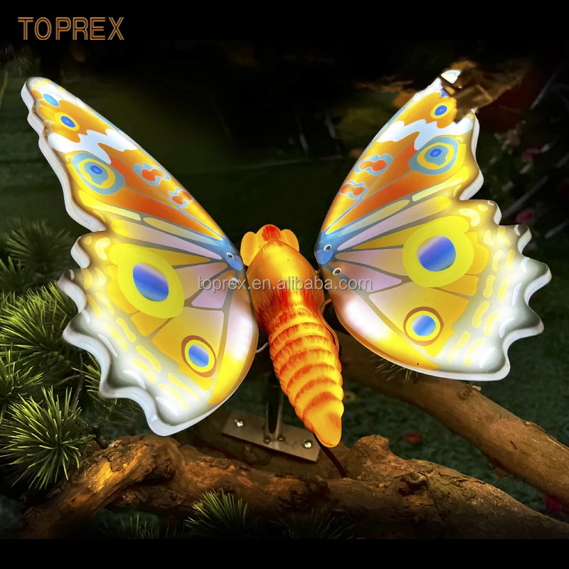 decorative lighting IP65 Dynamic led 3d butterflies move Butterfly Lamp For Outdoor Garden Street Decoration