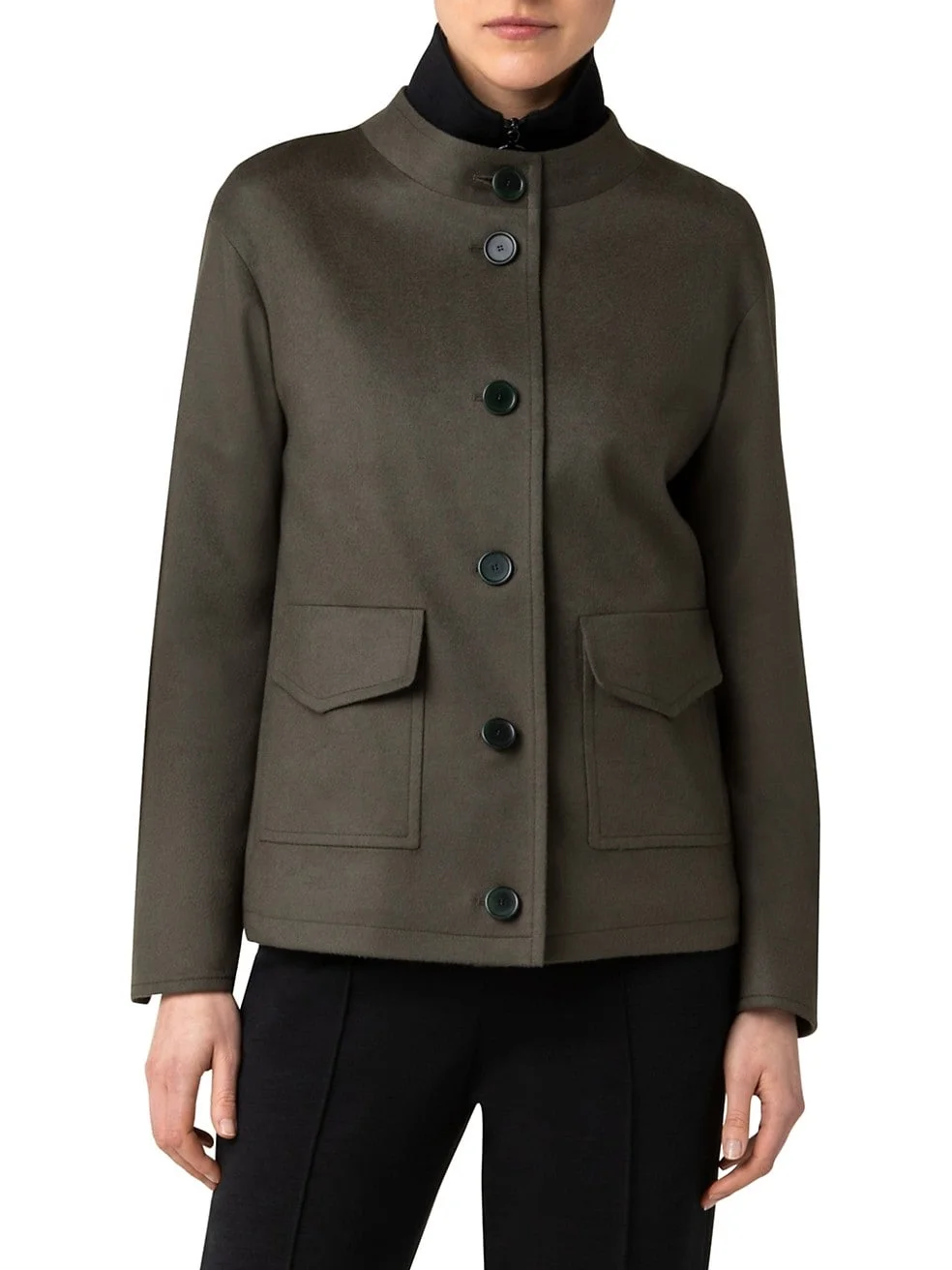  Женская куртка из шерсти и кашемира на заказ большого размера с укороченным силуэтом