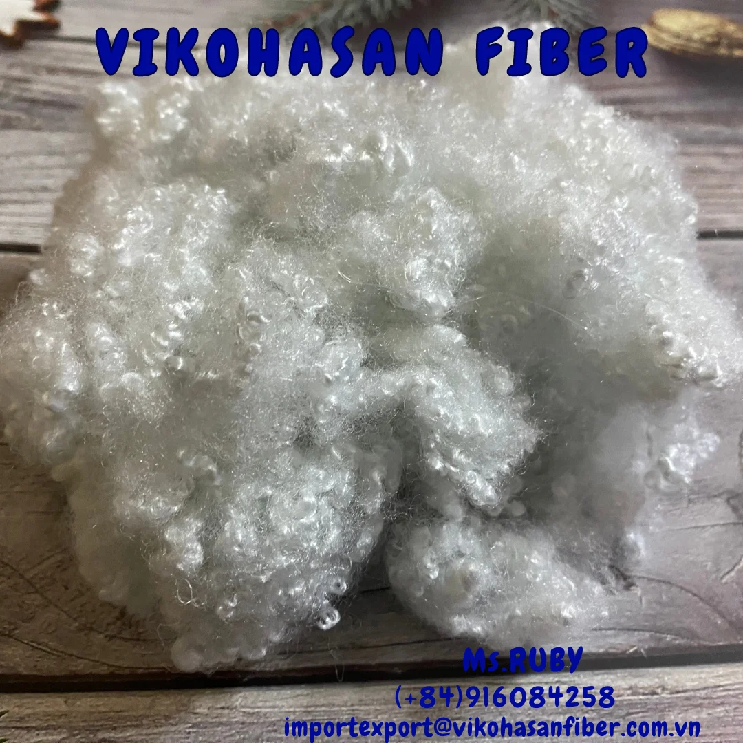 100% rPET Fibres 7D HCS White Grade Hollow Conjugated Siliconized GRS Polyester Fibre Soft Home Textile Cushion Pillow Toys Kids