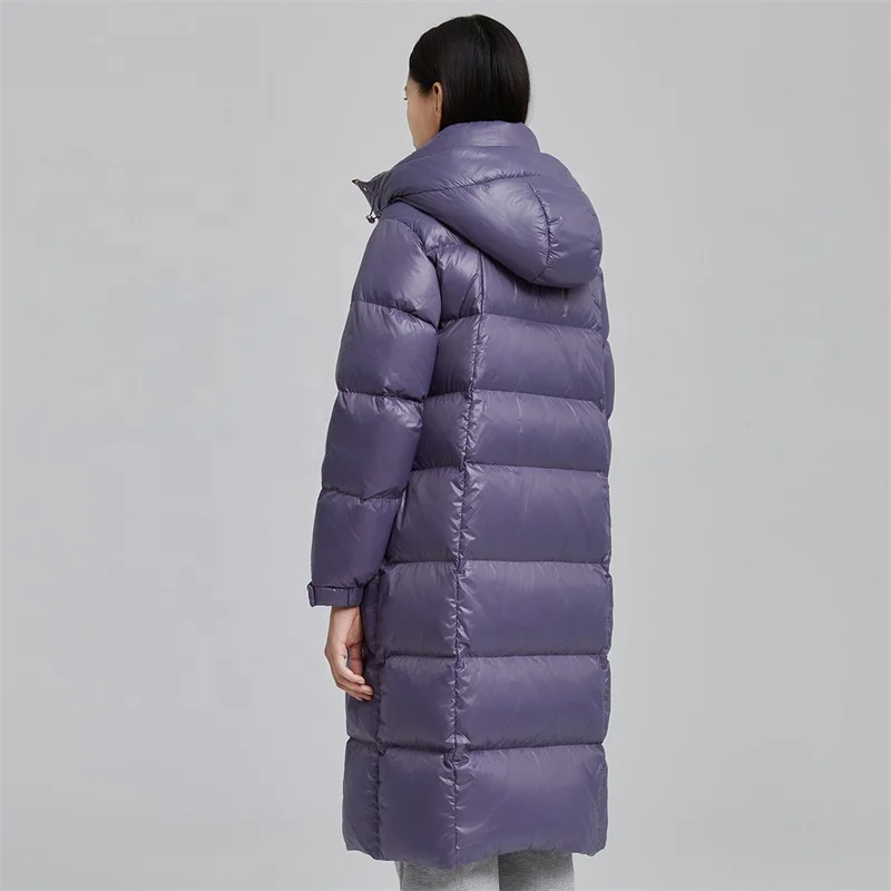 New style luxury plus size women shiny puffer jacket tall  waterproof womens down coat