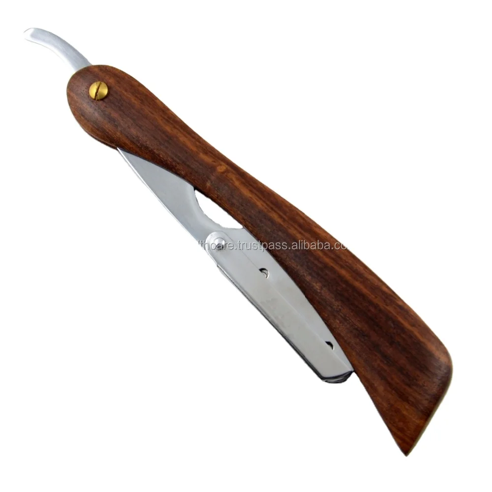 Wooden Handle Straight Blade Razor Disposable Barber Razor Shaving Custom Barber Razors