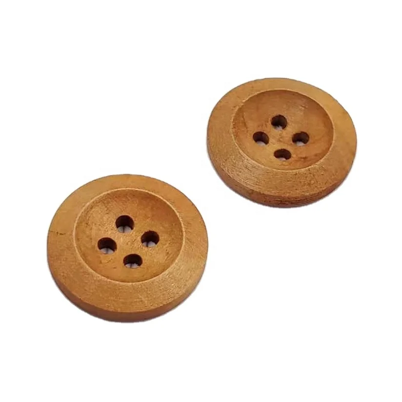 Natural Wooden Button Round Brown Wood Button for Coat