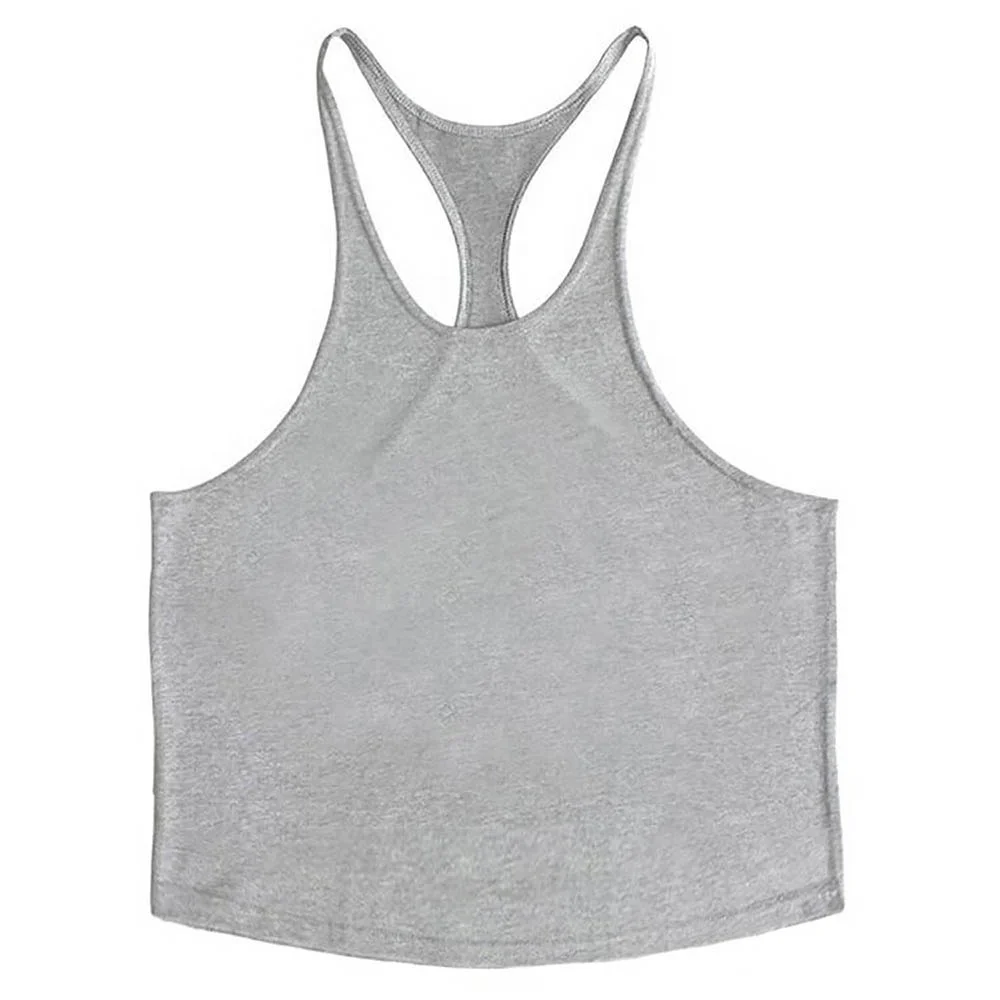 Wholesale custom men cotton white seamless fitness bodybuilding undershirt training string singlet gym tank tops vest for men