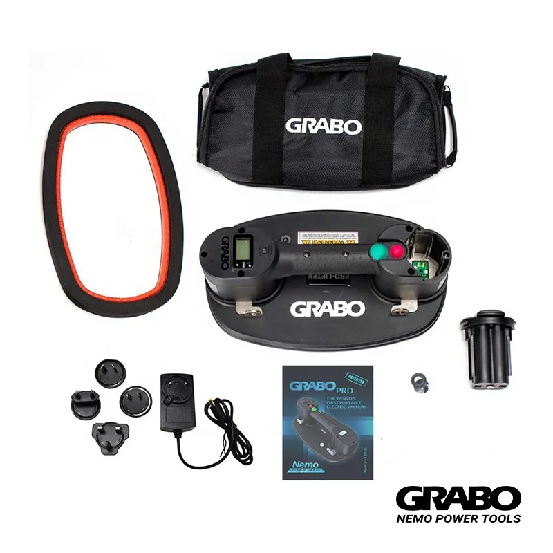 GRABO Pro Upgraded Electric Vacuum Suction Cup Smart Settings for Weight and Pressure Auto on-off pump Portable Cordless lifter