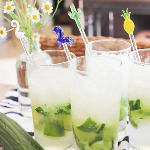 Decorative Handmade Animal Glass Stirring Rods