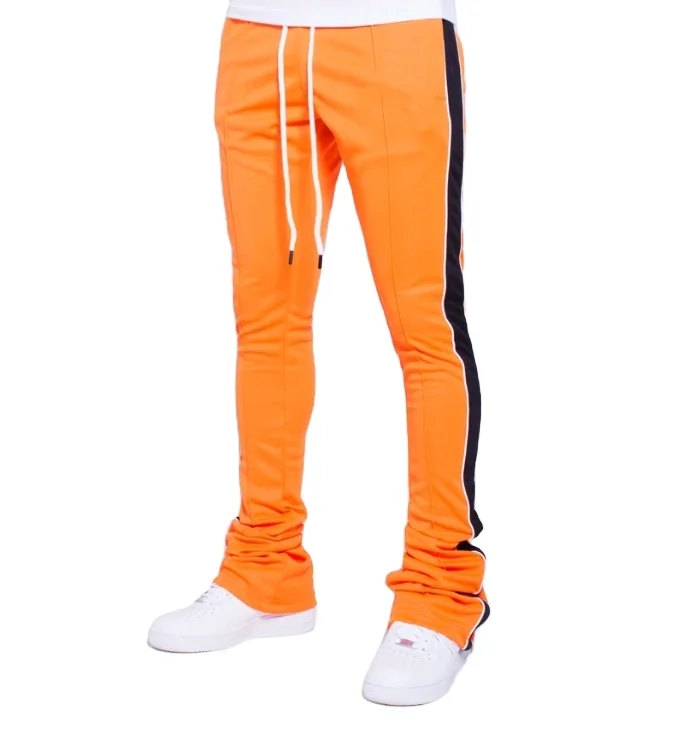 Custom Logo Street Style Elastic Waist Casual Flared Sweatpants Stacked Flare Sweat Pants For Men