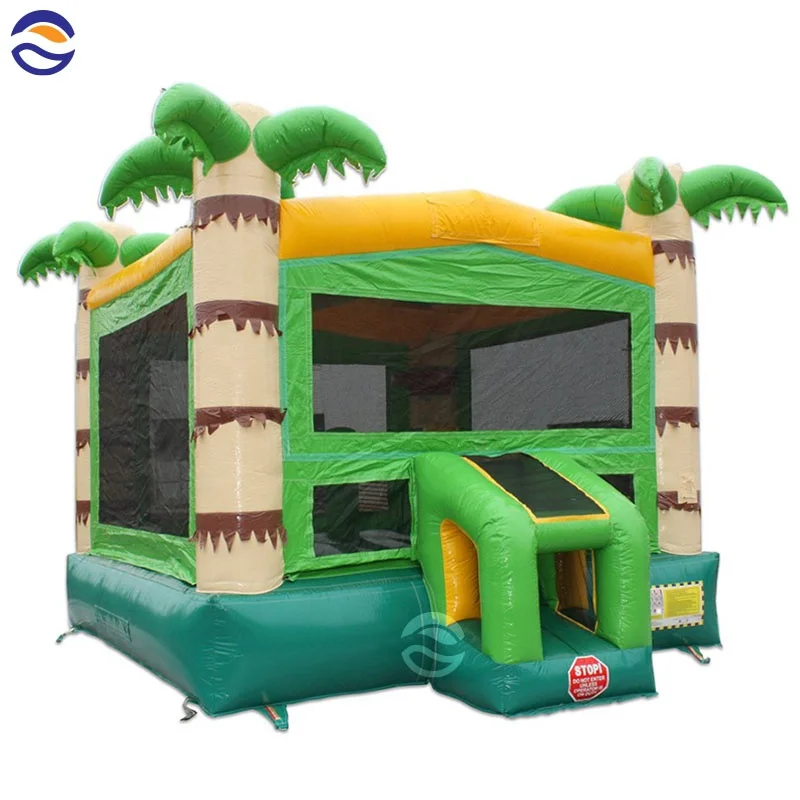 Palm Tree Castillos Inflatables Jumping Castle Bouncer Hause Inflatable Jump Bounce House