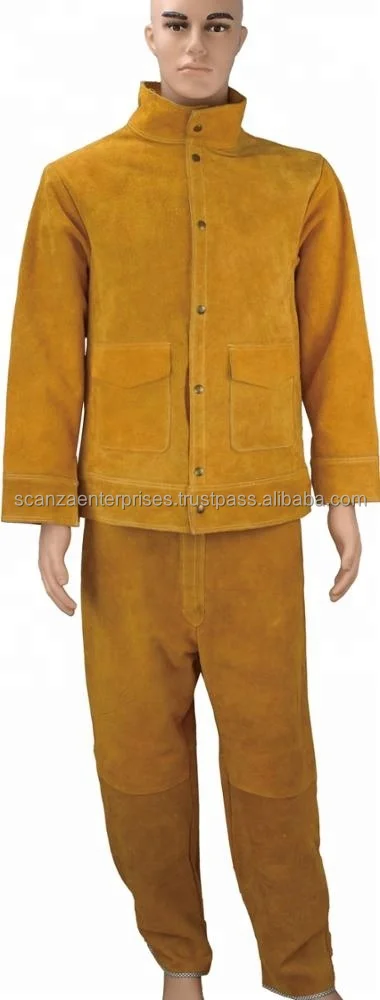 Leather Welding Suit Top Selling Custom Logo Factory Leather Welders Mig Tig Jacket Protective Welding Suit