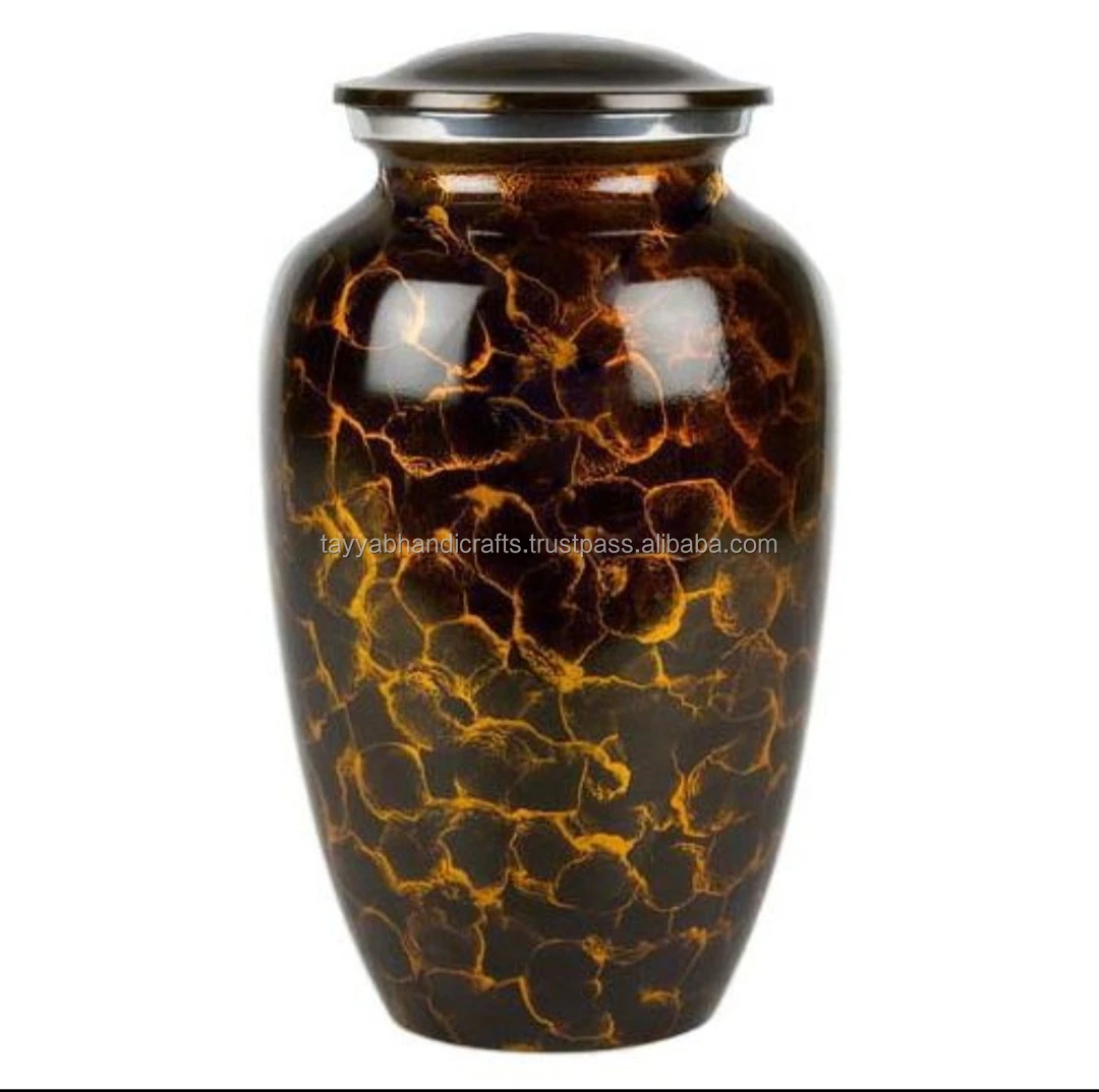 handicraft metal printed urn custom design craftsman handmade finished memorial adult urns for loved one funeral supplies urns