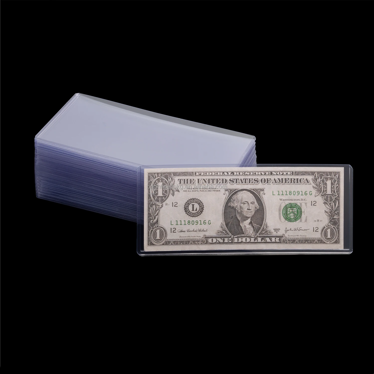 Currency Dollar Bill Holders Plastic Currency PVC Protectors for Regular Bills Money Banknotes Currency Toploader