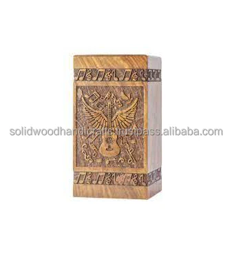 Hand Carved Wooden Urn Box For Adult Ashes Wood Cremation Urns For Male and Female Decorative Urns Funeral Urns At Low Price