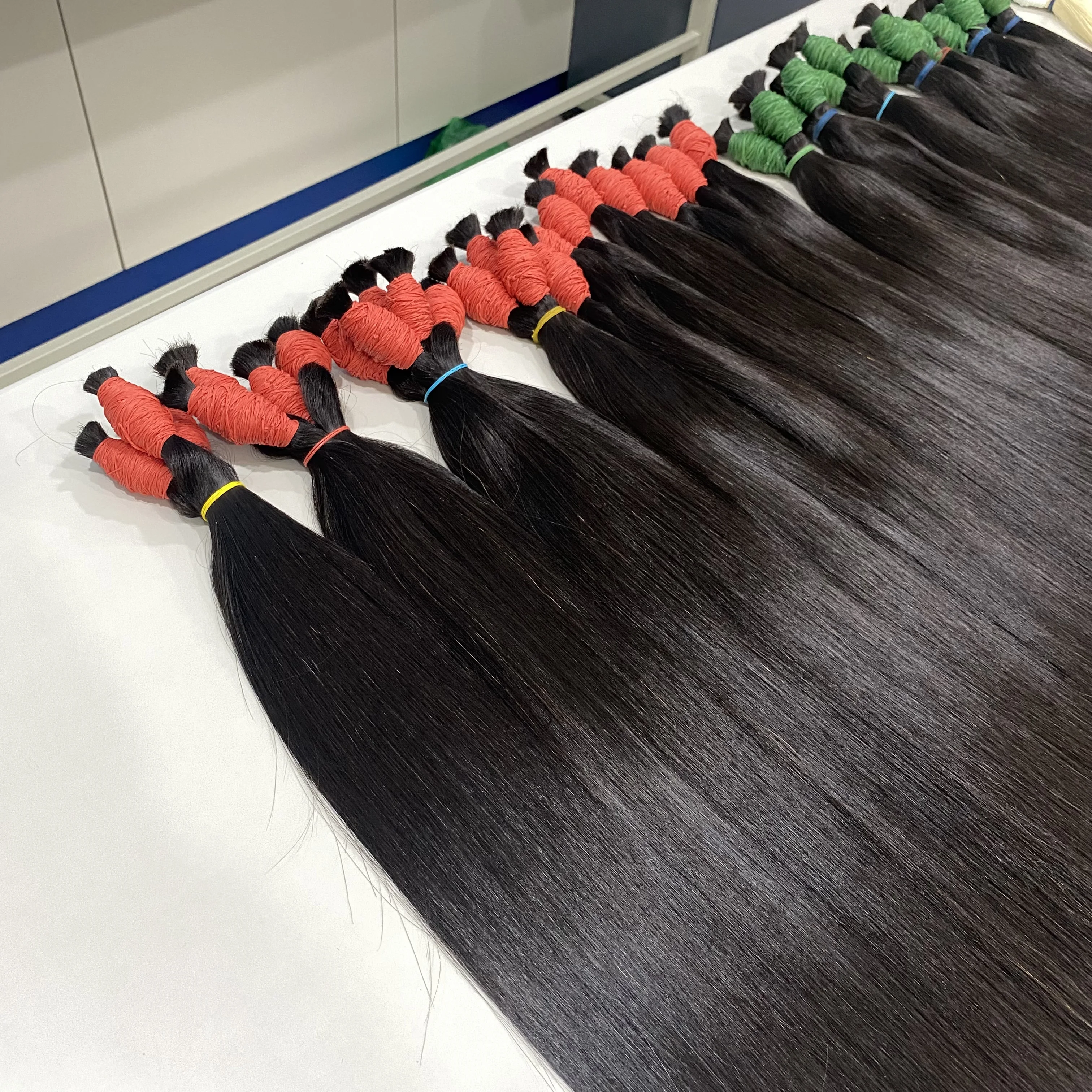 100% Vietnamese Raw Hair Bulk Smooth and Silky 8-32 Inches Natural Straight  Natural Black Directly from Viet Nam
