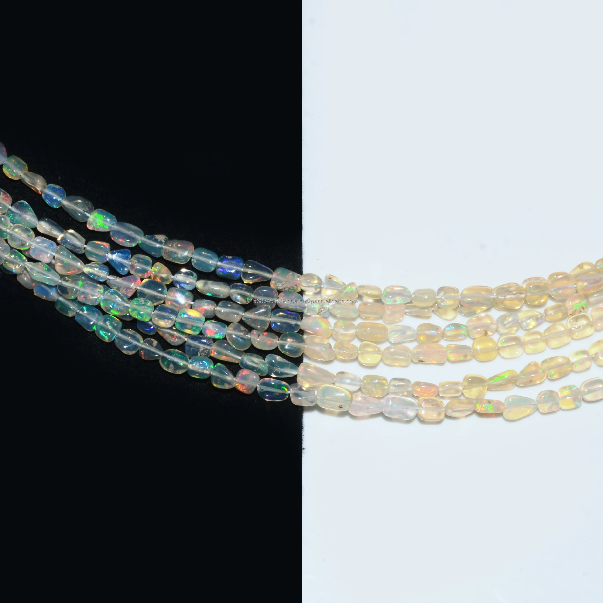 Fire Play Natural Ethiopian Opal Beads Natural Ethiopian Opal  Smooth Multi Fire Nugget Shape Jewelry, and Cultural Artifact.