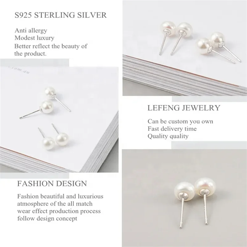 Jewelry Hot Products Shell Pearl Stud Earring S925 Silver Bling Pearl Sterling Silver Women 6-8mm Silver 925 Note 7 Working Days