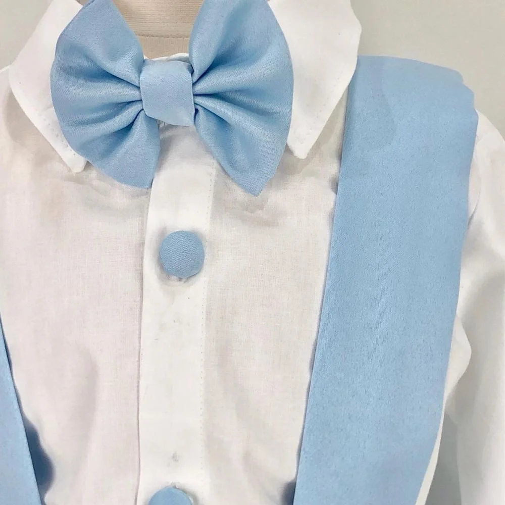 Summer Wholesale Children Modern Luxury Birthday High Quality Kids Clothes Clothing Custom Blue Boy Suit Baby Vest And Pants