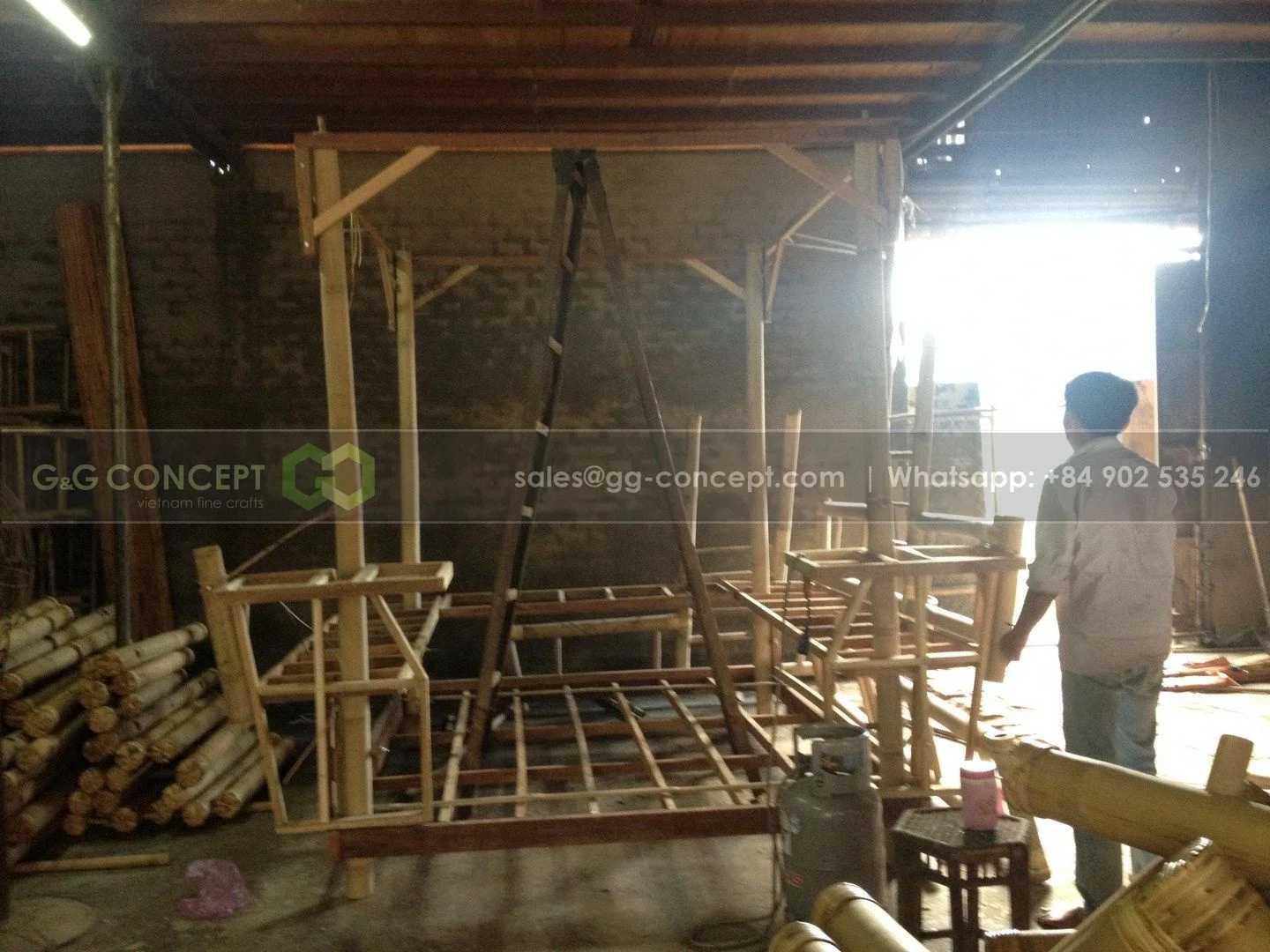 Round Bamboo Table With Wooden Legs In Natural Color Outdoor Decorative Bamboo Coffee Table Bamboo Table Size 60x60