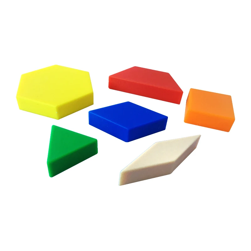 Plastic Pattern Blocks with Storage Case, Bulk Pattern Blocks Toys Early Geometry Skills