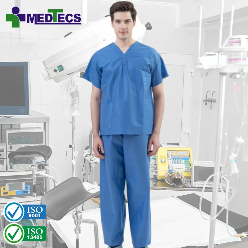 Woman Disposable Scrub Nurse Uniforms Sets Men Scrub Suit for Doctor and Nurse