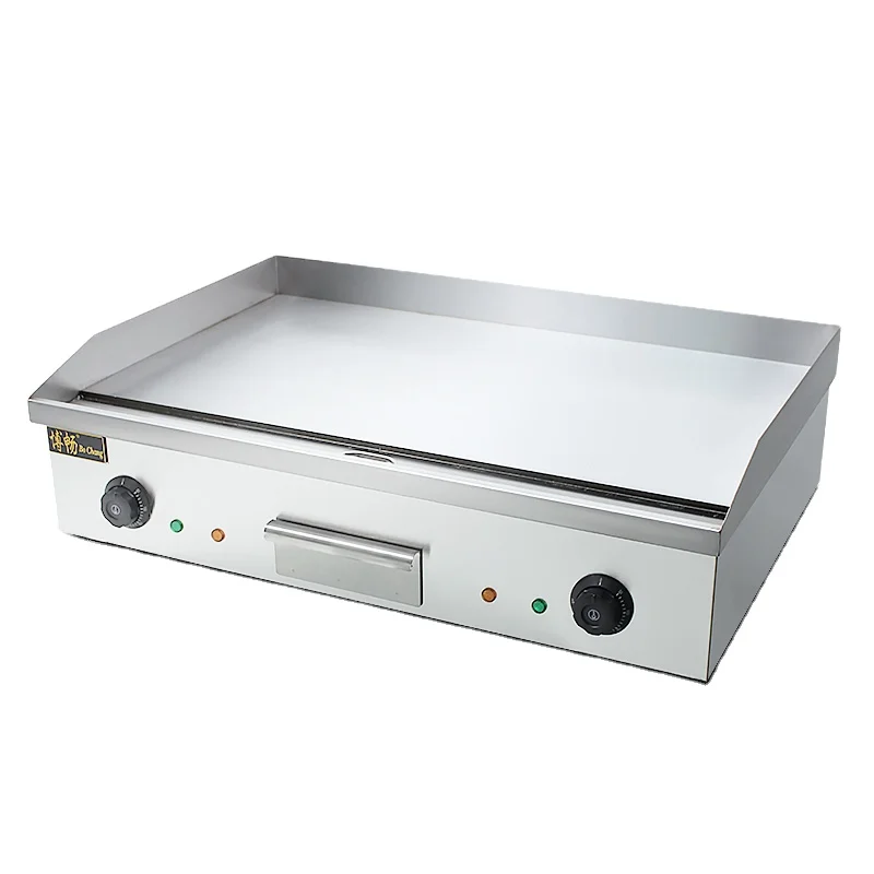 Wholesale Flat Plate Griddle Electric Catering Equipment Stainless Steel Hamburger Griddle Hot Sale Industrial Electric Griddle