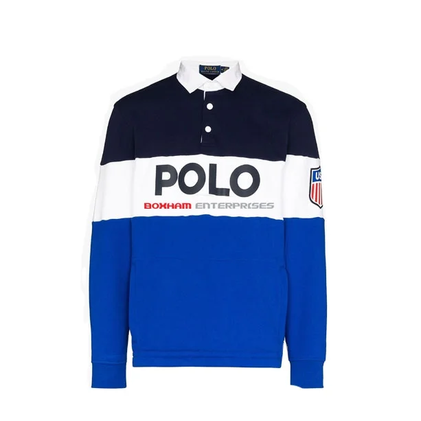 Оптовая продажа мужская сшитая футболка в полоску с длинными рукавами и регби спортивные рубашки поло с логотипом с лучших качеств нового дизайна рубашки для мальчиков