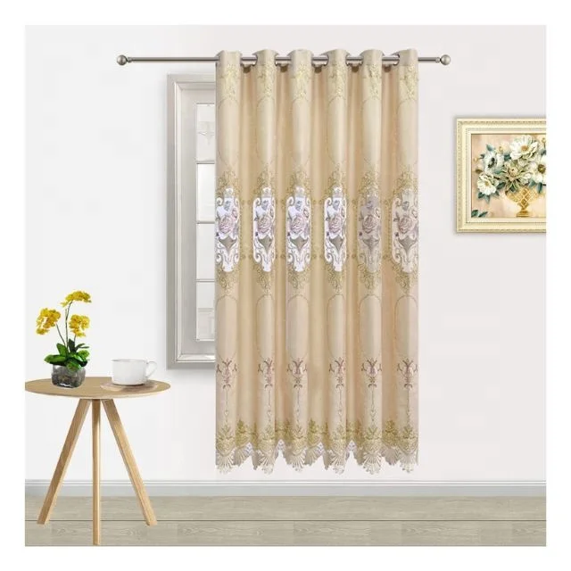 Ring Spun 100% Cotton Embroidered Thickened Shading Curtains For Living Room Bedroom Home Decoration Custom Partition Curtains
