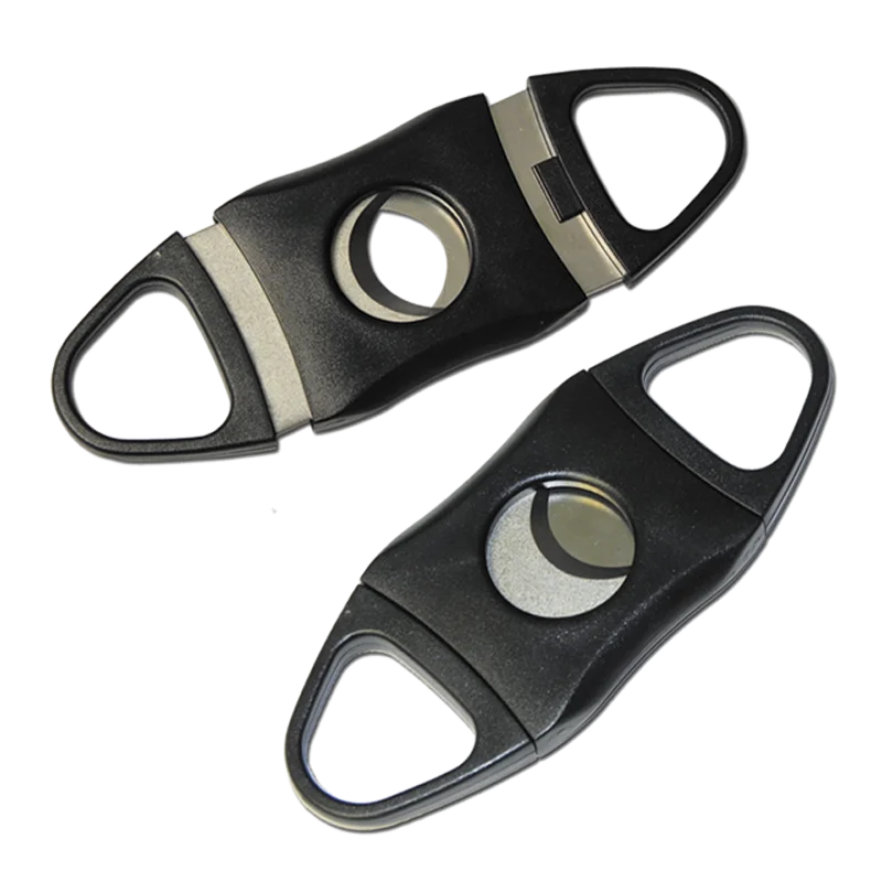 Hot Selling Good Quality Plastic Double Blades Double Grips Cigar Cutter