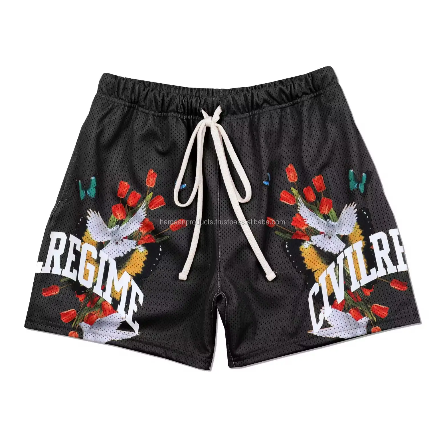 OEM High Quality Private Labels Custom Logo Summer Polyester Workout Running Basketball Men 5 Inch Inseam Custom Mesh Shorts