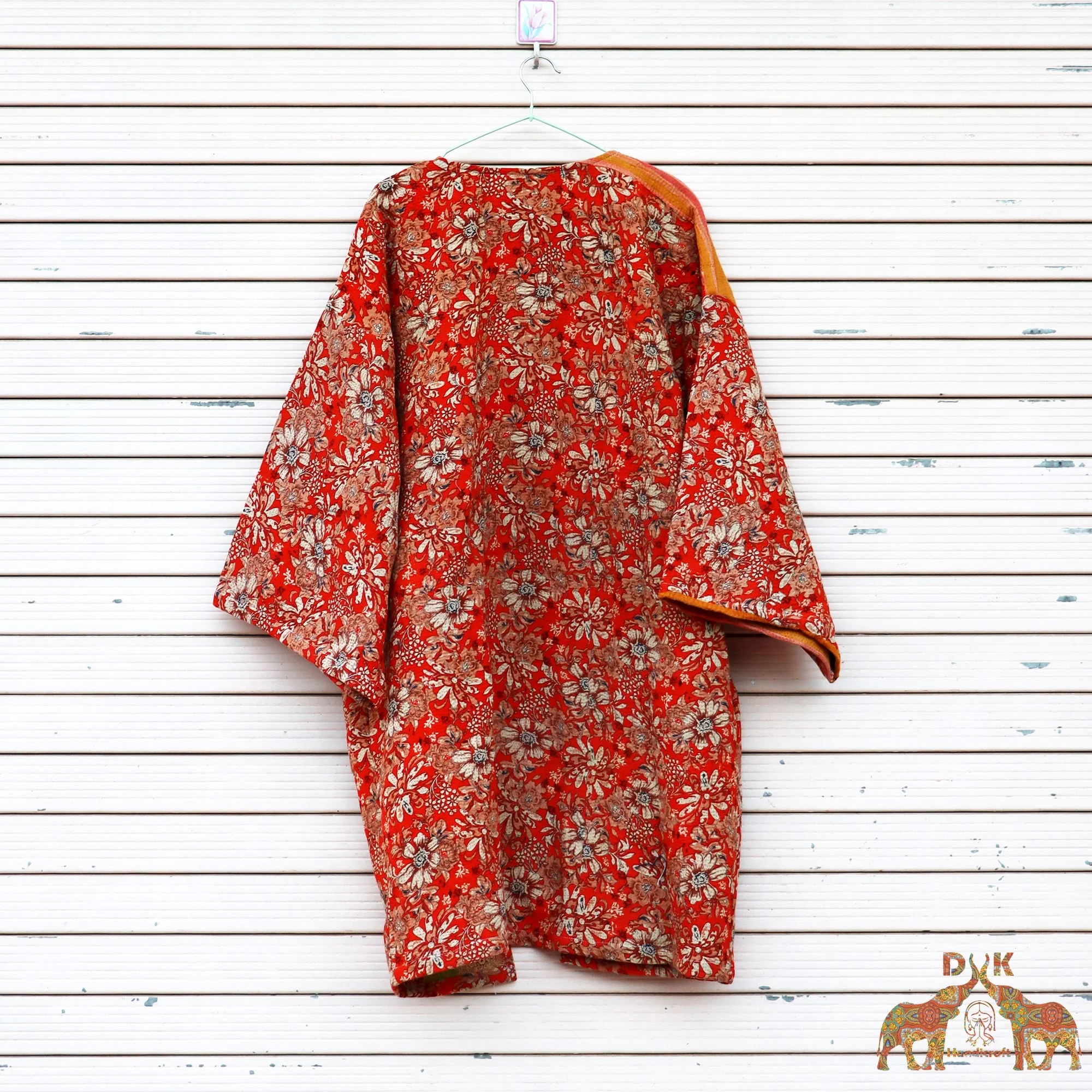 Wholesale casual Boho vintage kantha kimono robe fashion beach kimono jacket quilted reversible jacket