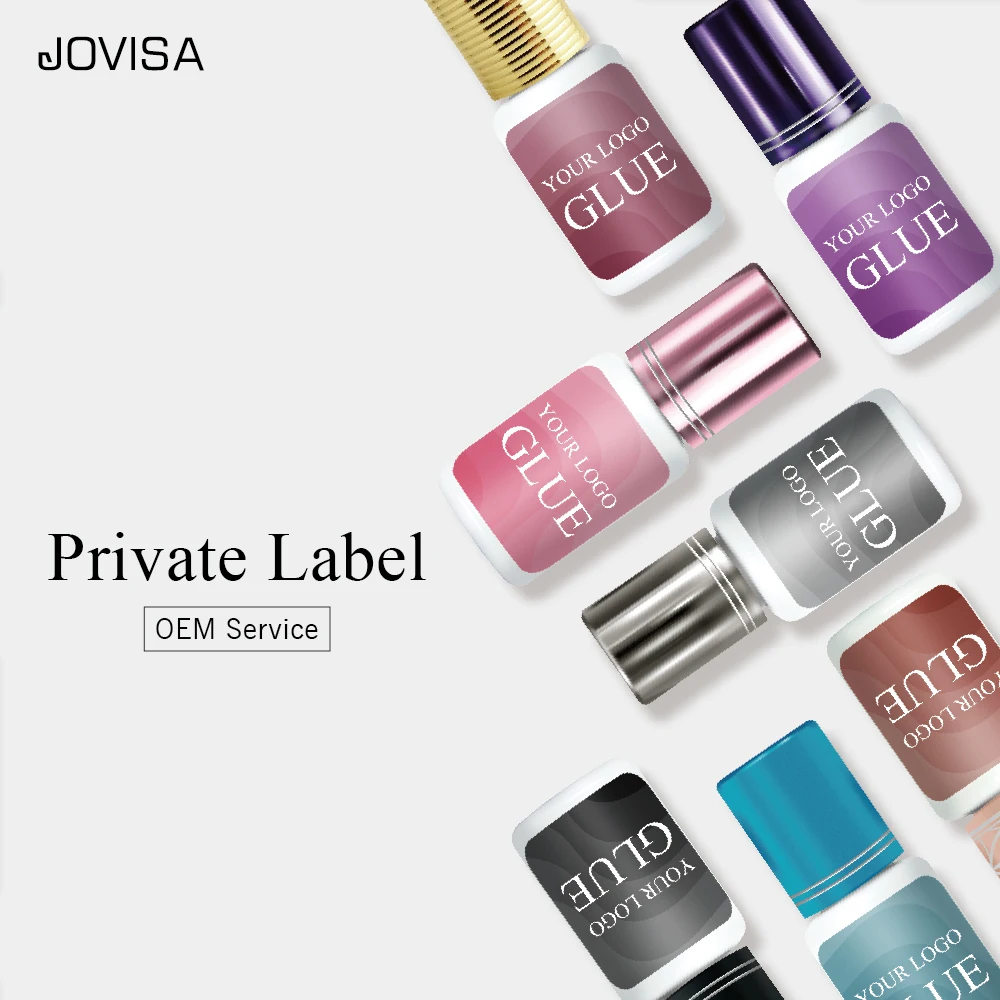 Jovisa Private Label Eyelash Extension Glue OEM Low Fume Waterproof Lash Adhesive Oil Resistance Glue For Eyelash Extension