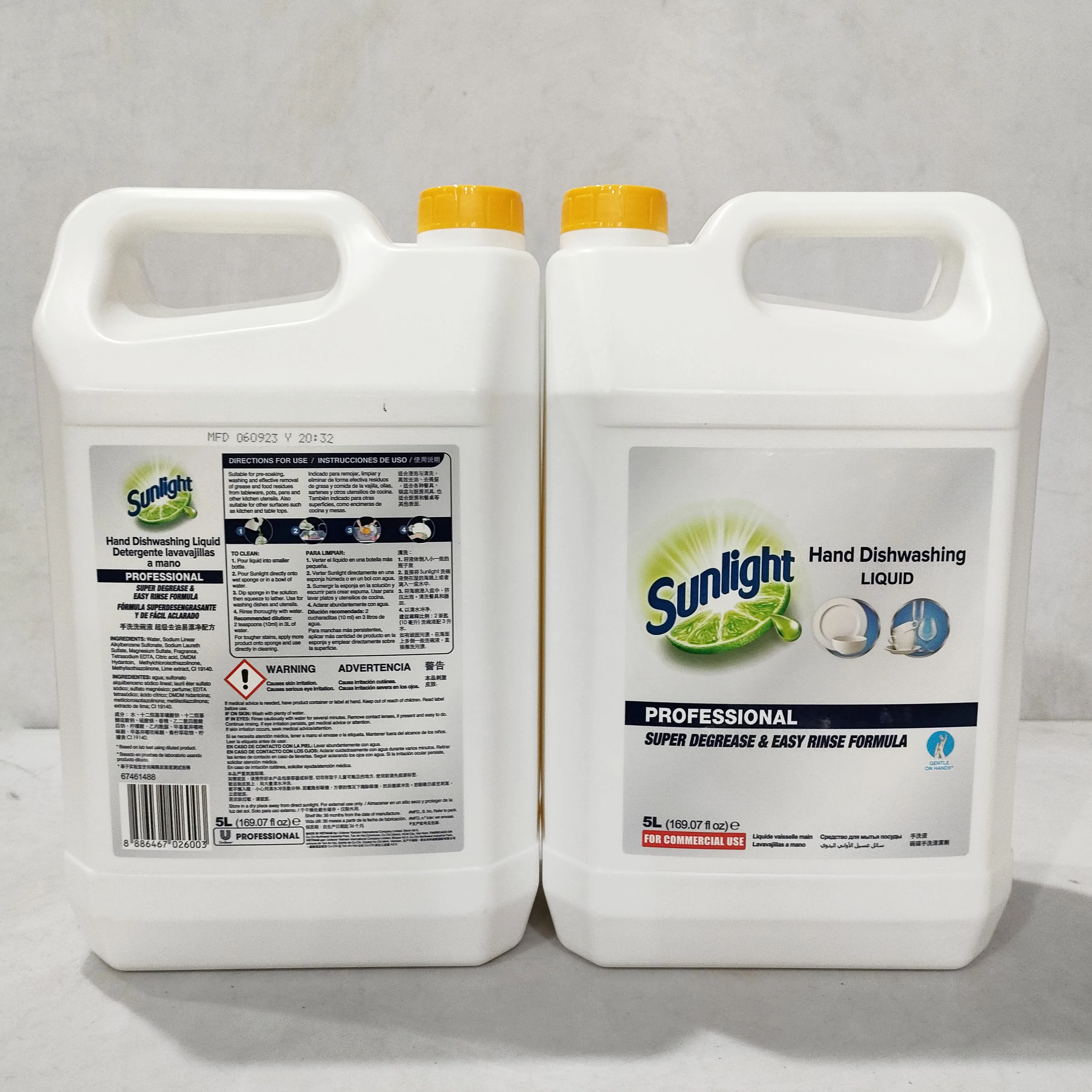 Sunlight Hand Dishwahing Liquid Professional Lime 5L/ Sunlight Professional Hand Dishwashing Liquid Lemon