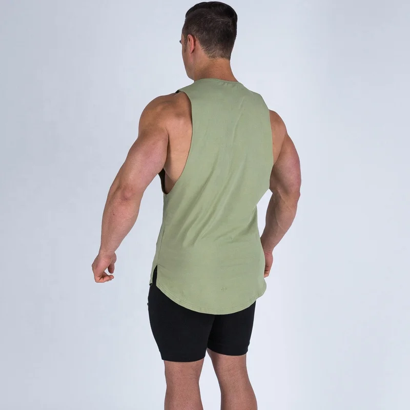 Wholesale men cotton string singlet fitness bodybuilding undershirt training gym tank tops vest