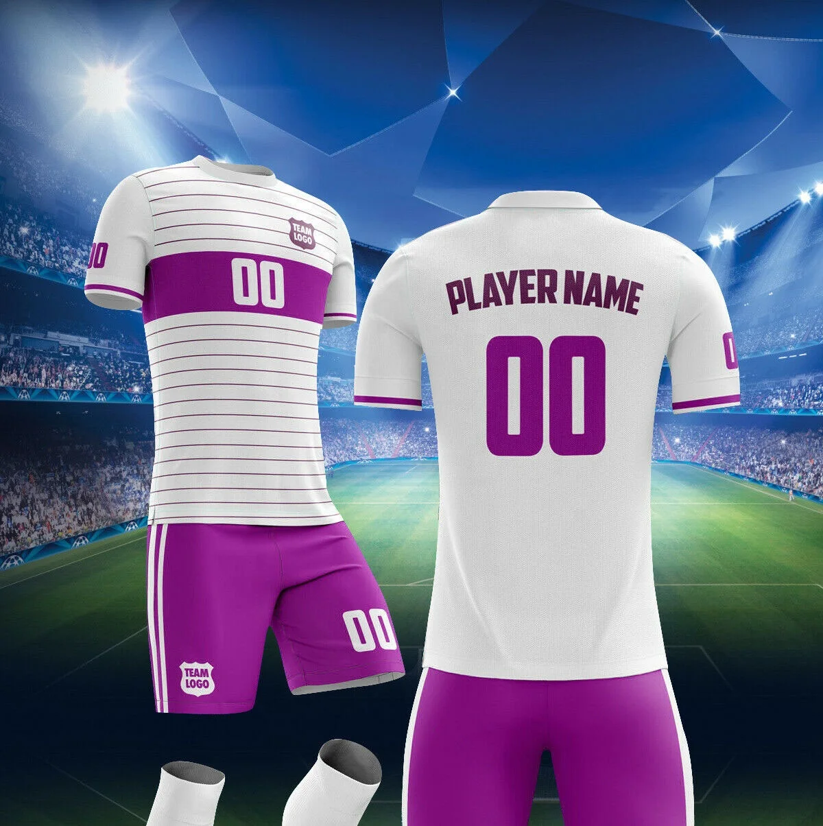 Amazon Hot Selling Mens Cheap Soccer Uniform with team logo custom sublimated design football uniforms