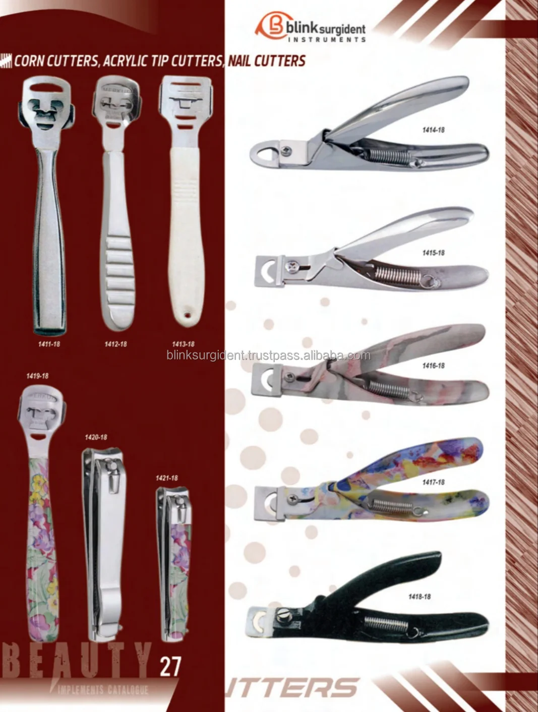 High Quality Stainless Steel Pink Acrylic Nail Tip Cutter manicure pedicure tools and Nail cutter