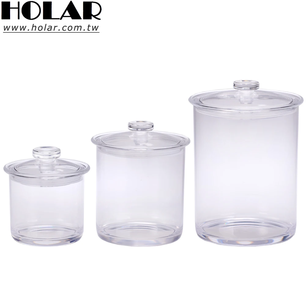 [Holar] Taiwan Made 3 Size Clear Round Multipurpose Airtight Plastic Storage Jar Set with Lids