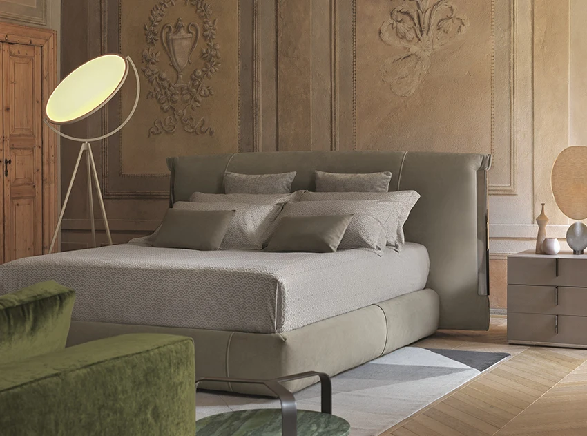 Minimalist Style King Size Leather Bed Set Modern Fully Upholstered Double Queen Size Bed