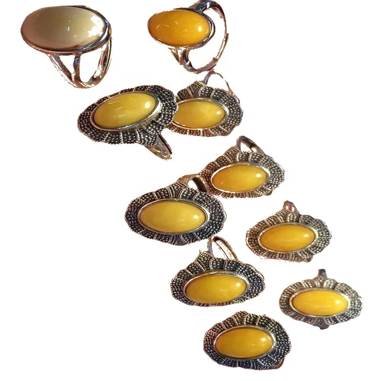 Genuine Natural Amber Ring Jewelry