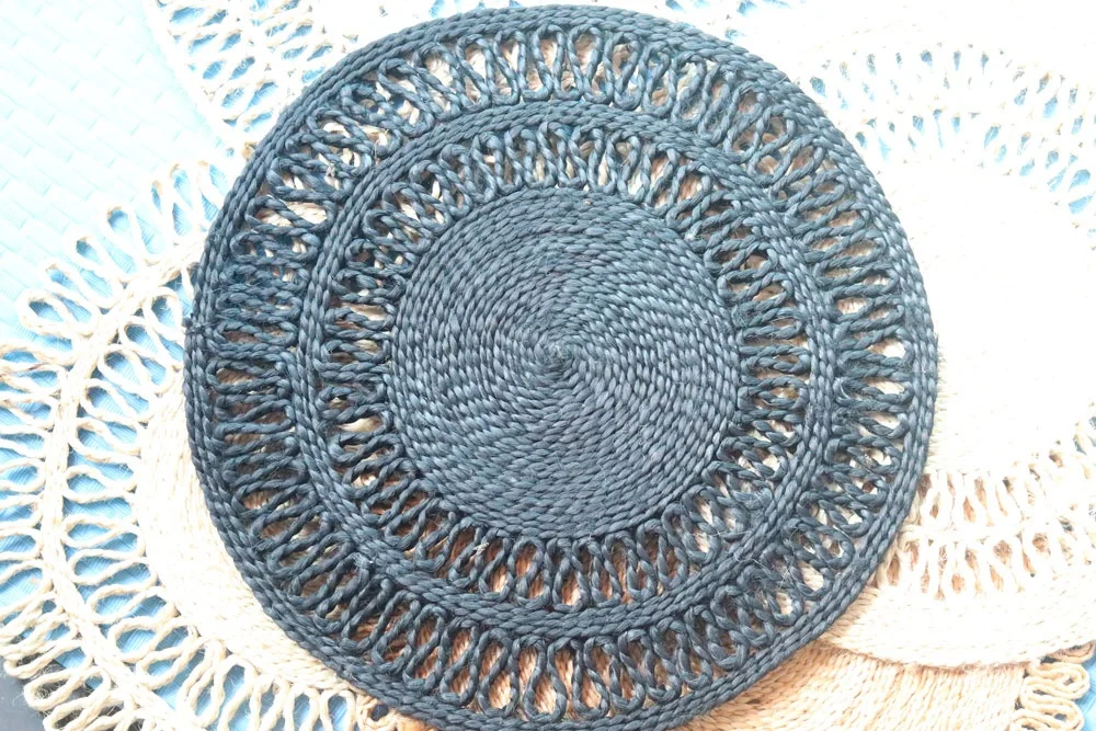 Eco Friendly Natural Fiber Jute Place Mats for Table Decoration home decoration Handmade Jute Mats and Pads rugs