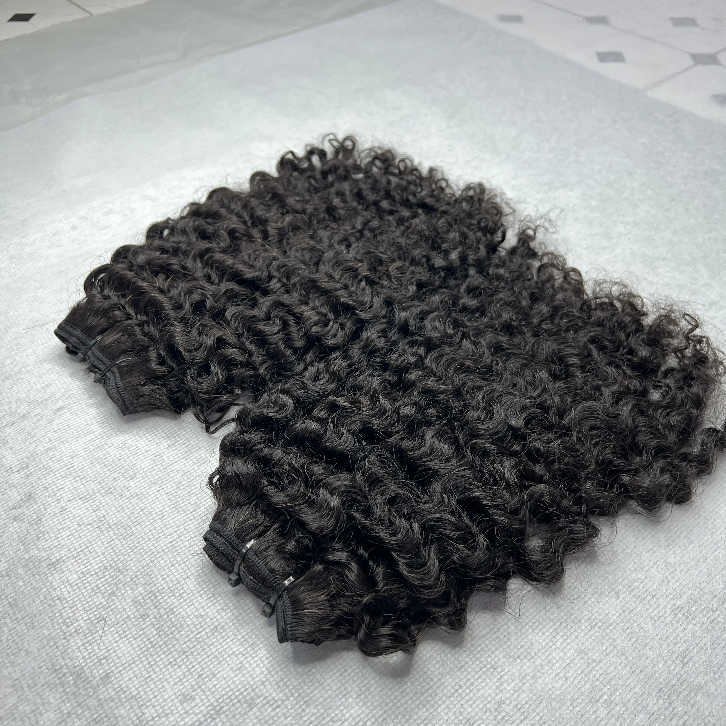 Raw Virgin Burman Curly Hair Bundle Mongolian Kinky Curly Hair, Cambodian Curly Human Hair Extensions For Black Women