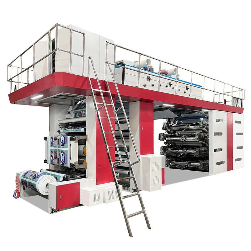 High Speed Automatic 8 Color Central Impression Plastic Flexographic Printer Flexo Printing Machine
