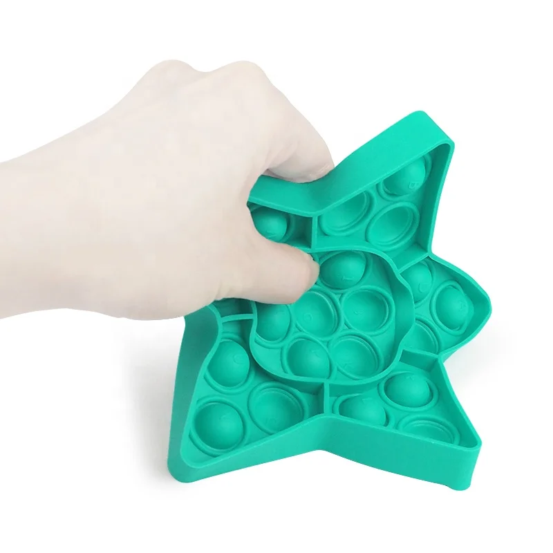 Пузырьковая игрушка-антистресс в форме зеленой звезды развивающая игрушка