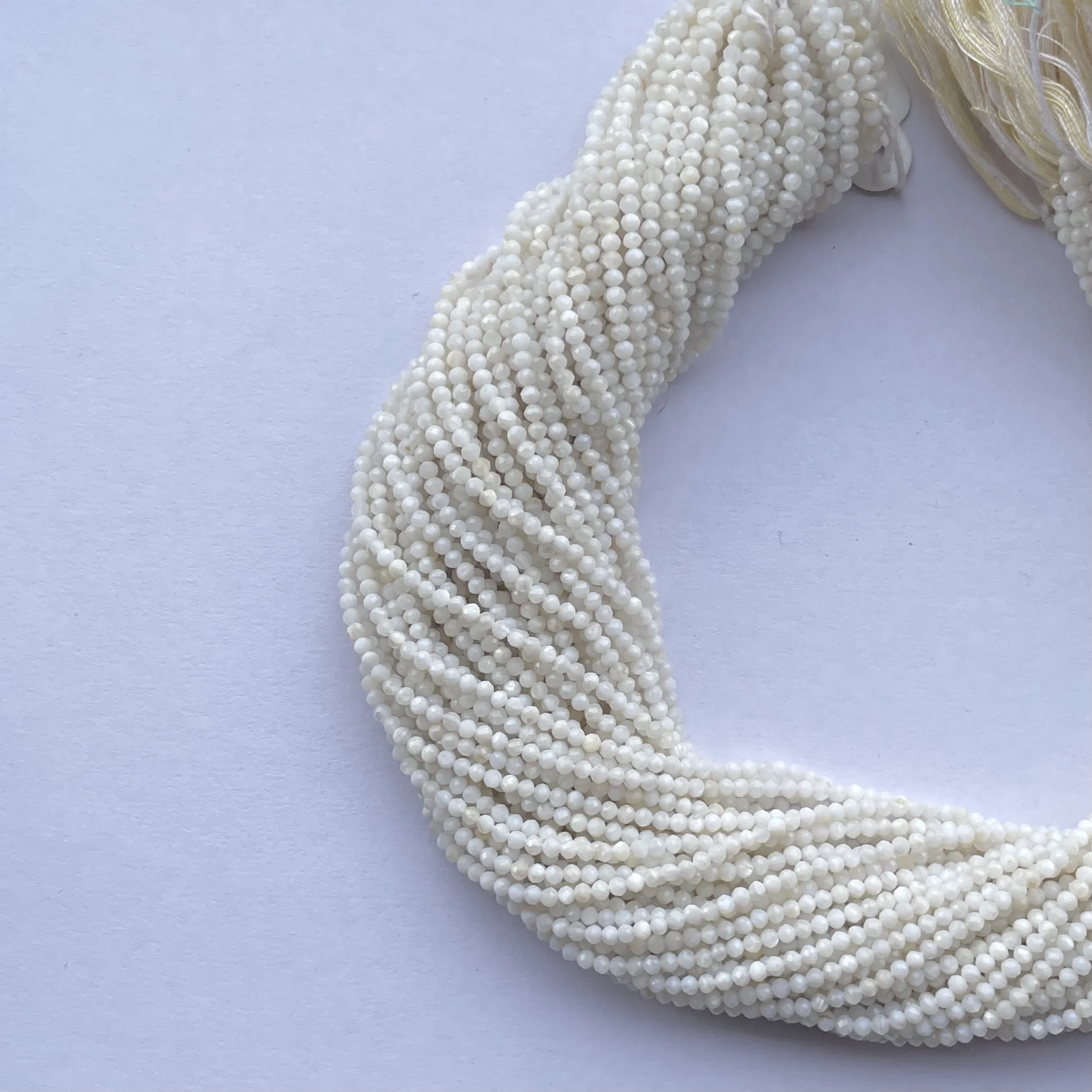 2mm, 3mm Natural Micro Mother of Pearl Faceted Gemstone Beads Strand Buy Online Shop Direct From Wholesaler At Best Price