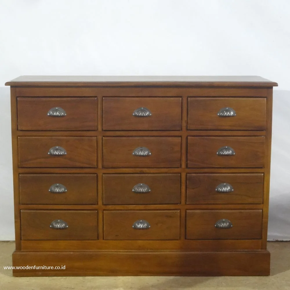 Teak Minimalist Wooden Chest of Drawers Modern Bed Room Furniture