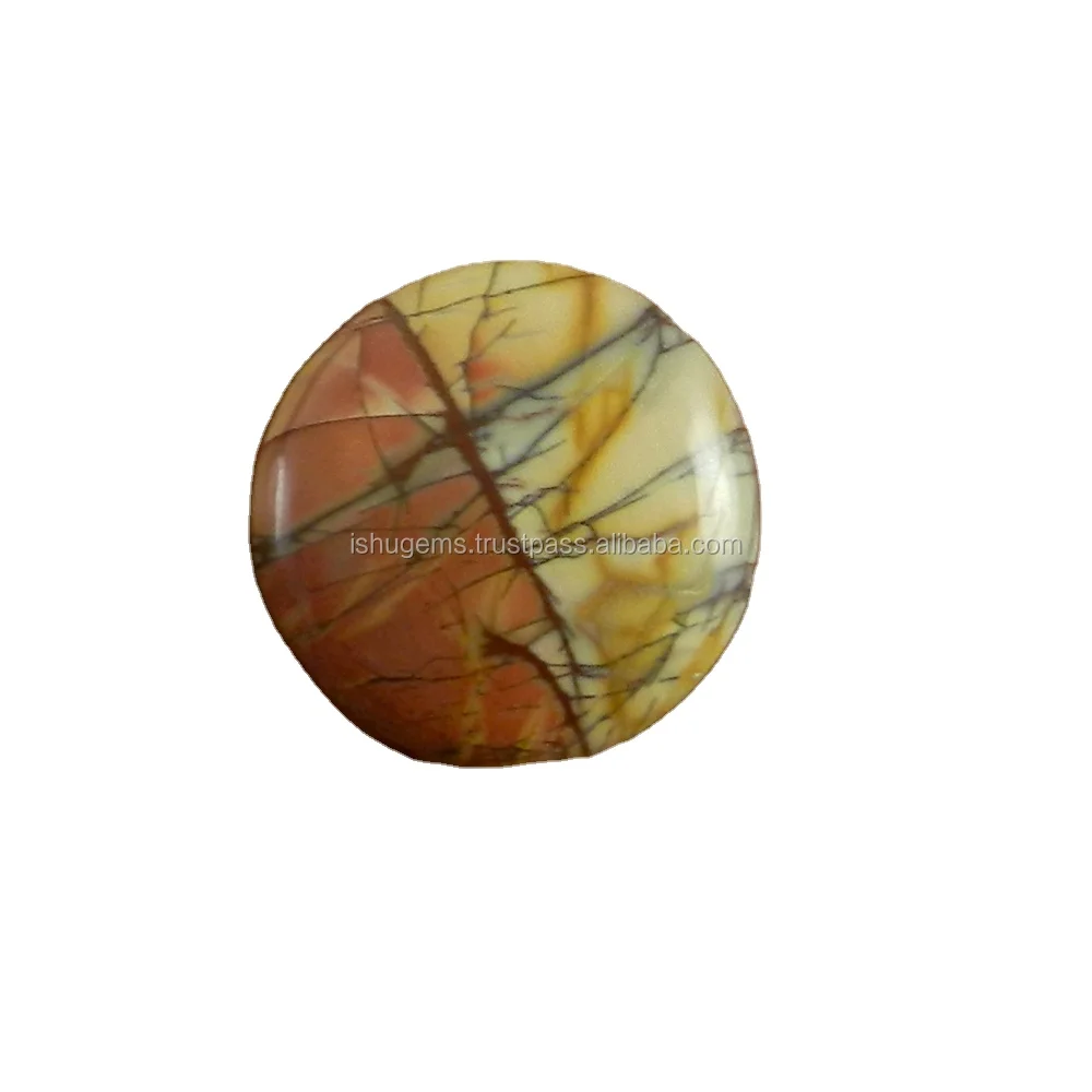 Best Quality 5.29 gms Natural Red Creek Jasper 25mm Round Cabochon gemstone for jewellery