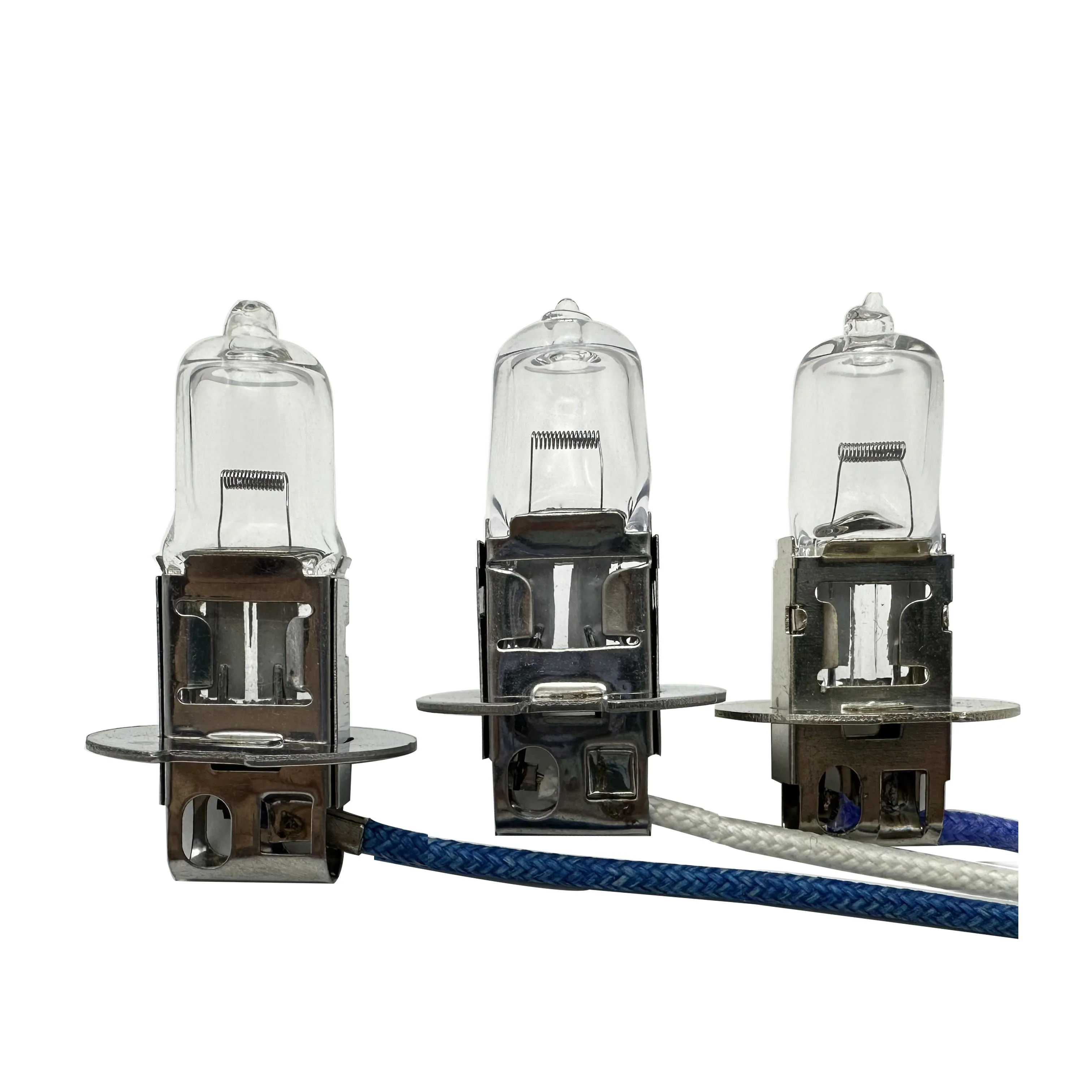 Automotive parts super buy H3 12V 35W 55W 70W quartz glass stainless iron base super white blue wire halogen auto lamp bulbs