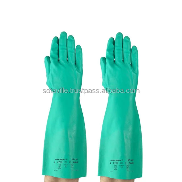 Top Sale Green Safety Gloves with Chemical Protection, Anti-static, Puncture-resistant and Abrasion-resistant From Vietnam