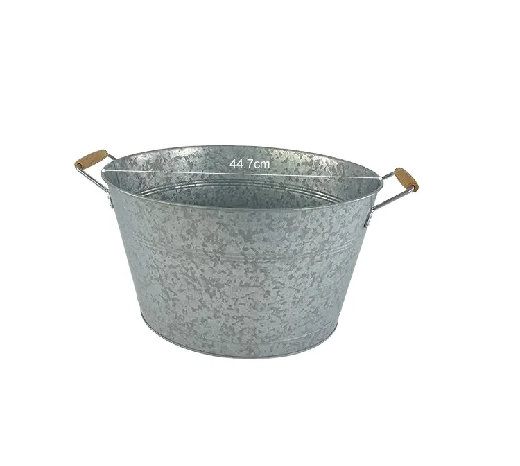 Оцинкованное большое овальное ведро для льда с логотипом под заказ наружного охладителя оцинкованная ванна напитков