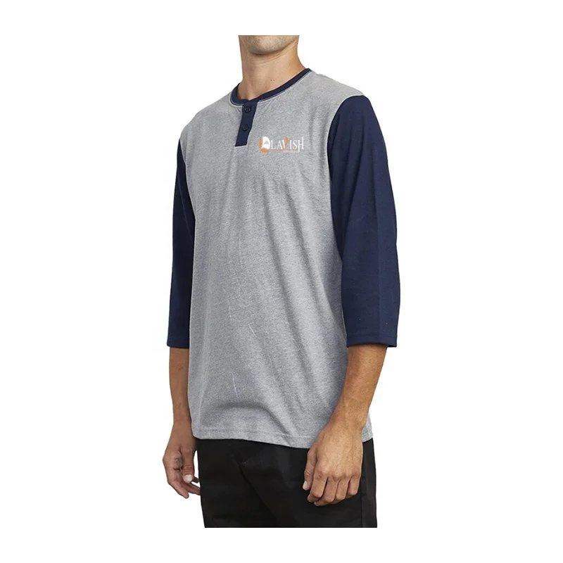
Professional 100% cotton henley t shirt slim fit casual easy wear customize your own logo by lavish apparel 