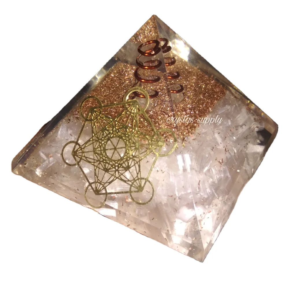 Orgonite Pyramid Supplier High Quality Orgone Energy Pyramid Orgone 7 Chakra Layered Logo Pyramid Wholesaler OEM Exporter