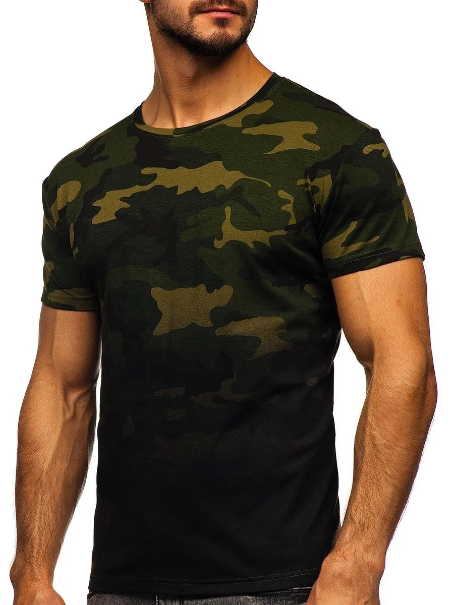 Premium Quality Camouflage T-shirts Casual Outdoor Gym Sports Fashion Fitted Short Sleeves Tshirts For Mens