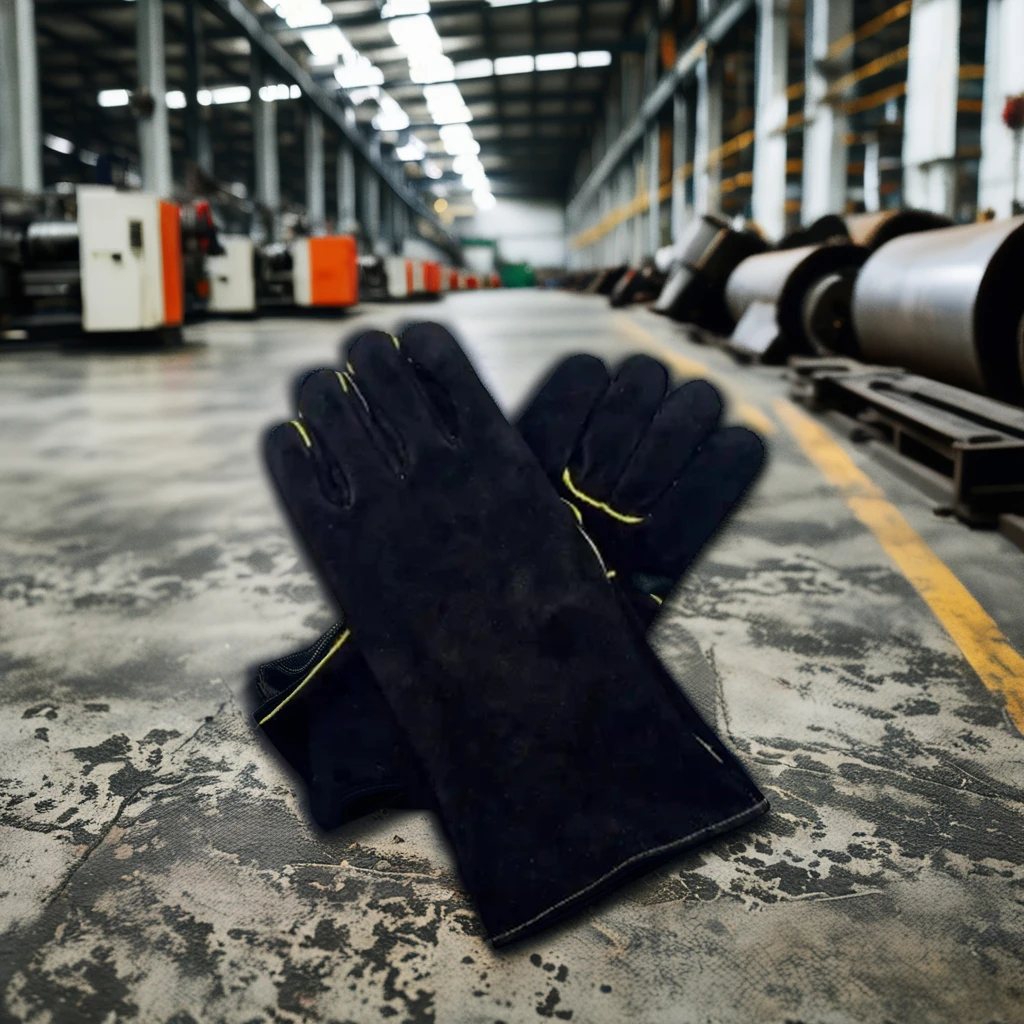 Cow Split Leather Welder Gloves Anti-Cut and Anti-Slip Fire-Resistant Hand Protection for Safe Welding Work